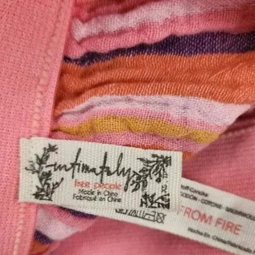 NWT Free People XS Sunday Morning Boxer Shorts in Pink Stripe NEW - Picture 5 of 11